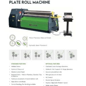Hydraulic 3-roll plate roll machine brochure.