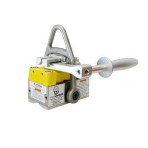 Magnetic lifter tool with yellow and gray components.